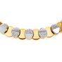 Estate 4.68ctts Diamond 18K Two Tone Oval Link Choker Necklace