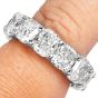 GIA 10.40cttw Cushion Cut Diamond Platinum Eternity Band|Dover Jewelry|