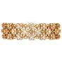Vintage 16.50cttw Diamond 18K Gold Flower Motif Three Row Bracelet