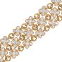 Vintage 16.50cttw Diamond 18K Gold Flower Motif Three Row Bracelet