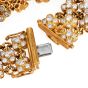 Vintage 16.50cttw Diamond 18K Gold Flower Motif Three Row Bracelet