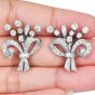 Vintage 6.10cts Diamond Platinum Flower Bouquet Bridal Earrings|Dover Jewelry|