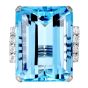 Vintage Ocean Blue Aquamarine 24.45 Diamond Platinum Cocktail Ring |Dover Jewelry|