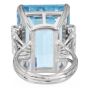 Vintage Ocean Blue Aquamarine 24.45 Diamond Platinum Cocktail Ring |Dover Jewelry|