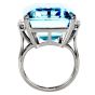 Vintage Ocean Blue Aquamarine 24.45 Diamond Platinum Cocktail Ring |Dover Jewelry|