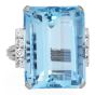 Vintage Ocean Blue Aquamarine 24.45 Diamond Platinum Cocktail Ring |Dover Jewelry|