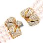 Mikimotto 7.57cts Diamond Pearl 18K Gold Layered Flower Necklace|Dover Jewelry|