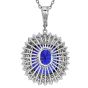 GIA Certified Tanzanite 55.64carats Diamond 18K White Gold Collectors Pendant|Dover Jewelry|