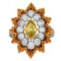 Vintage Buccelati Fancy Yellow Diamond 18K Gold Marquise Cocktail Ring|Dover Jewelry|