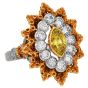 Vintage Buccelati Fancy Yellow Diamond 18K Gold Marquise Cocktail Ring|Dover Jewelry|