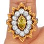 Vintage Buccelati Fancy Yellow Diamond 18K Gold Marquise Cocktail Ring|Dover Jewelry|