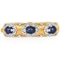 Italian cabochon Sapphire Diamond 18K Gold  Bangle Bracelet|Dover Jewelry|