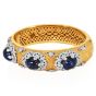 Italian cabochon Sapphire Diamond 18K Gold  Bangle Bracelet|Dover Jewelry|