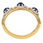 Italian cabochon Sapphire Diamond 18K Gold  Bangle Bracelet|Dover Jewelry|