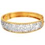Vintage Diamond 18K Two Tone Gold Floral Lace Bangle |Dover Jewelry|