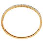 Vintage Diamond 18K Two Tone Gold Floral Lace Bangle |Dover Jewelry|