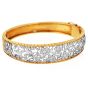 Vintage Diamond 18K Two Tone Gold Floral Lace Bangle |Dover Jewelry|