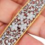 Vintage Diamond 18K Two Tone Gold Floral Lace Bangle |Dover Jewelry|