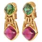 Bvlgari Tourmaline Peridot 18K Gold Sugarloaf Drop Earrings|Dover Jewelry|