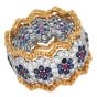 Vintage Buccellati Diamond Sapphire Ruby 18K Gold Floral Eternity Ring|Dover Jewelry|