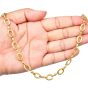 Vintage 18K Gold Textured Oval Link Toggle Chain Necklace|Dover Jewelry|