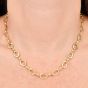 Vintage 18K Gold Textured Oval Link Toggle Chain Necklace|Dover Jewelry|