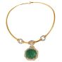 David Webb GIA 68.75 carat Carved Emerald Diamond 18K Pendant Necklace|Dover Jewelry|