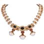 Vintage Pearl Precious Gemstone 18K Gold Statement Necklace|Dover Jewelry|