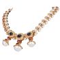 Vintage Pearl Precious Gemstone 18K Gold Statement Necklace|Dover Jewelry|