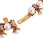 Vintage Pearl Precious Gemstone 18K Gold Statement Necklace|Dover Jewelry|