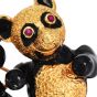 Vintage 18K Yellow Gold Black Enamel Dancing Bear Brooch|Dover Jewelry|