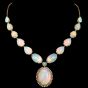 Opal Diamond 14K Gold Cabochon Drop Necklace|Dover Jewelry|