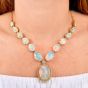 Opal Diamond 14K Gold Cabochon Drop Necklace|Dover Jewelry|