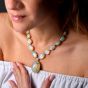 Opal Diamond 14K Gold Cabochon Drop Necklace|Dover Jewelry|