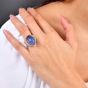 1980s Star Sapphire Diamond 18k Yellow Gold Cocktail Ring |Dover Jewelry|