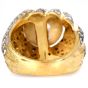Large 5.30 carat Diamond & Pearl 18K Yellow Gold Cocktail Ring|Dover Jewelry|