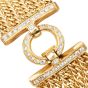 18K Yellow Gold Diamond Multi-Row Curb Chain Bracelet