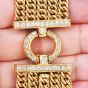 18K Yellow Gold Diamond Multi-Row Curb Chain Bracelet