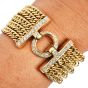18K Yellow Gold Diamond Multi-Row Curb Chain Bracelet