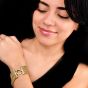 18K Yellow Gold Diamond Multi-Row Curb Chain Bracelet