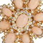 Vintage Coral Diamond 18K Gold Large Floral Brooch Pendant|Dover Jewelry|