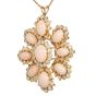 Vintage Coral Diamond 18K Gold Large Floral Brooch Pendant|Dover Jewelry|