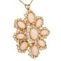 Vintage Coral Diamond 18K Gold Large Floral Brooch Pendant|Dover Jewelry|