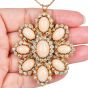 Vintage Coral Diamond 18K Gold Large Floral Brooch Pendant|Dover Jewelry|