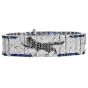 Glamorous Diamond Sapphire 18K White Gold Panther Mosaic Wrap Bracelet|Dover Jewelry|