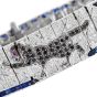 Glamorous Diamond Sapphire 18K White Gold Panther Mosaic Wrap Bracelet|Dover Jewelry|