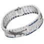 Glamorous Diamond Sapphire 18K White Gold Panther Mosaic Wrap Bracelet|Dover Jewelry|