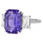 GIA 11.27 Carat Ceylon Sapphire & Diamond Three-Stone Engagement Ring 