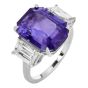 GIA 11.27 Carat Ceylon Sapphire & Diamond Three-Stone Engagement Ring 