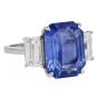 GIA 11.27 Carat Ceylon Sapphire & Diamond Three-Stone Engagement Ring 